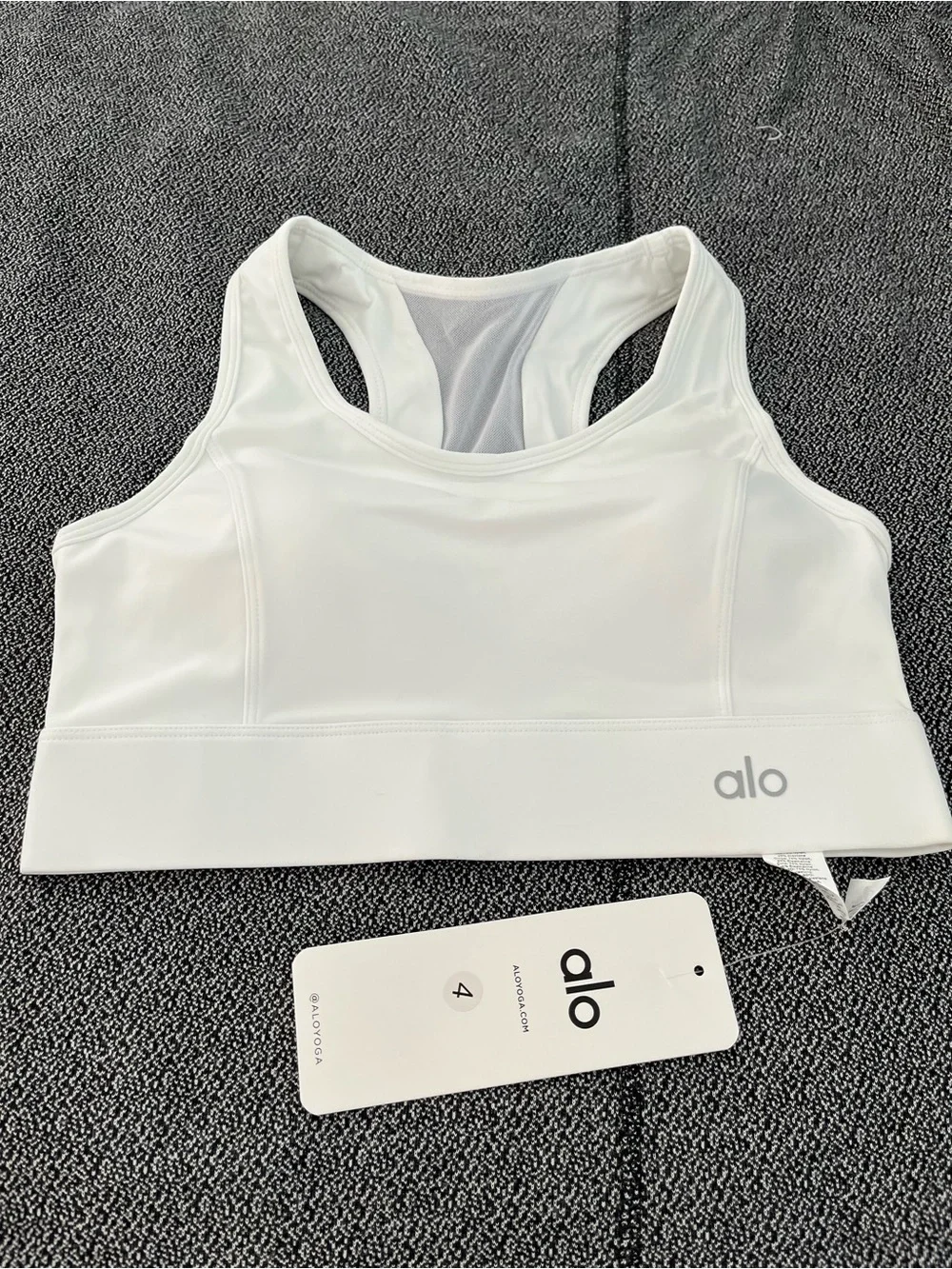 ALO Yoga White Racerback Sports Bra Camisole